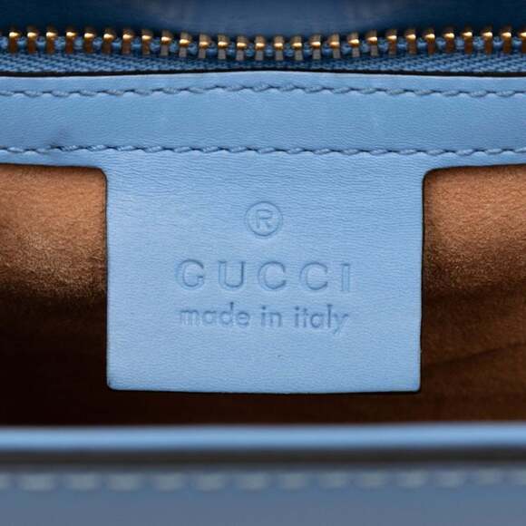 GUCCI Blue Leather Sylvie Shoulder Bag - Picture 5 of 6
